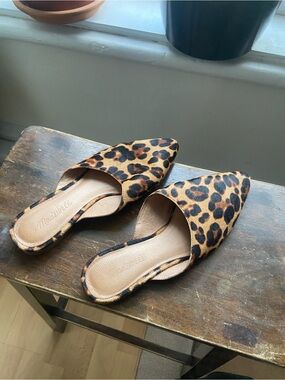 Madewell Leopard-Print Pointed Toe Slide Mule